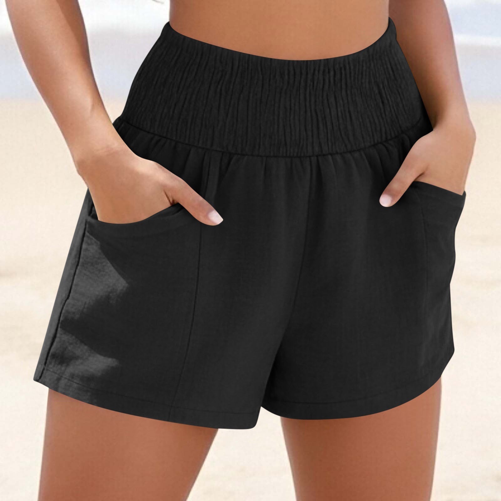 Drawstring Pocket Loose Casual Women's Beach Shorts