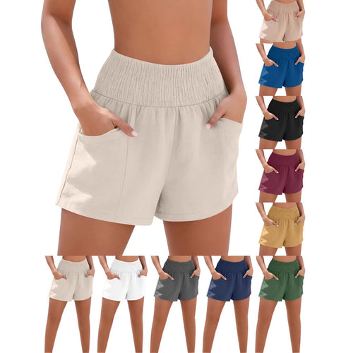 Drawstring Pocket Loose Casual Women's Beach Shorts